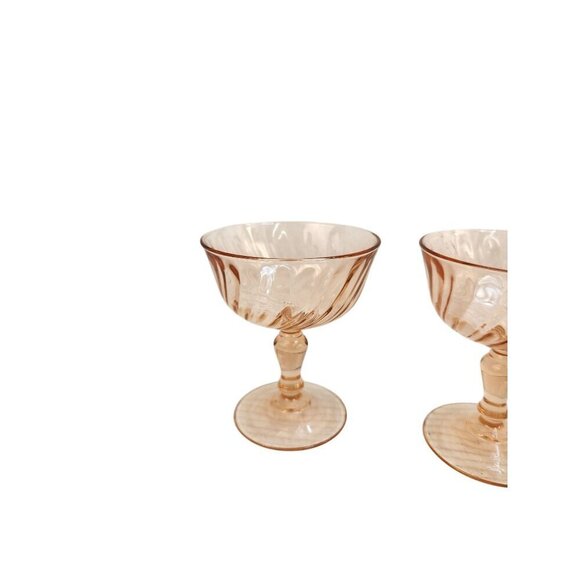 Arcoroc France Luminarc Rosaline Pink Depression Glass Sherbet Dessert Cups Set - Picture 10 of 12